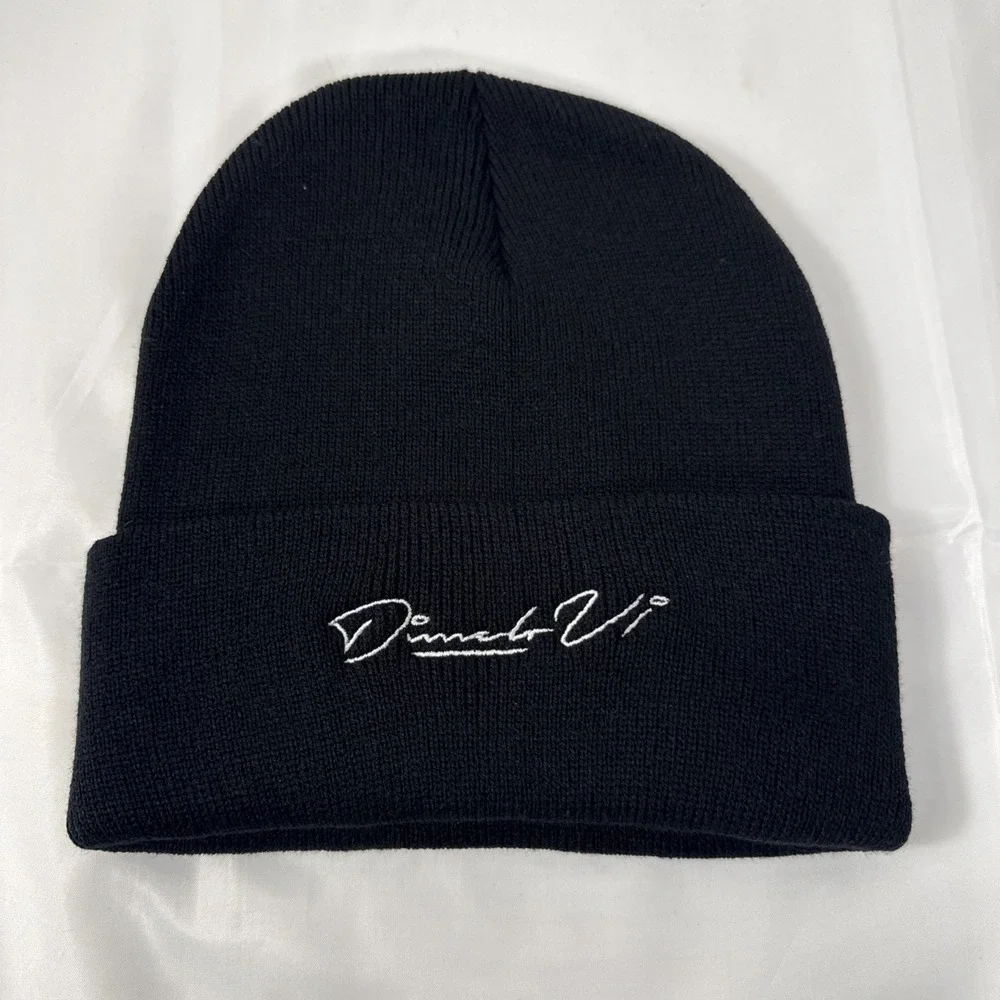 Logo Knit Cuffed‎ Beanie Hat Black One Size